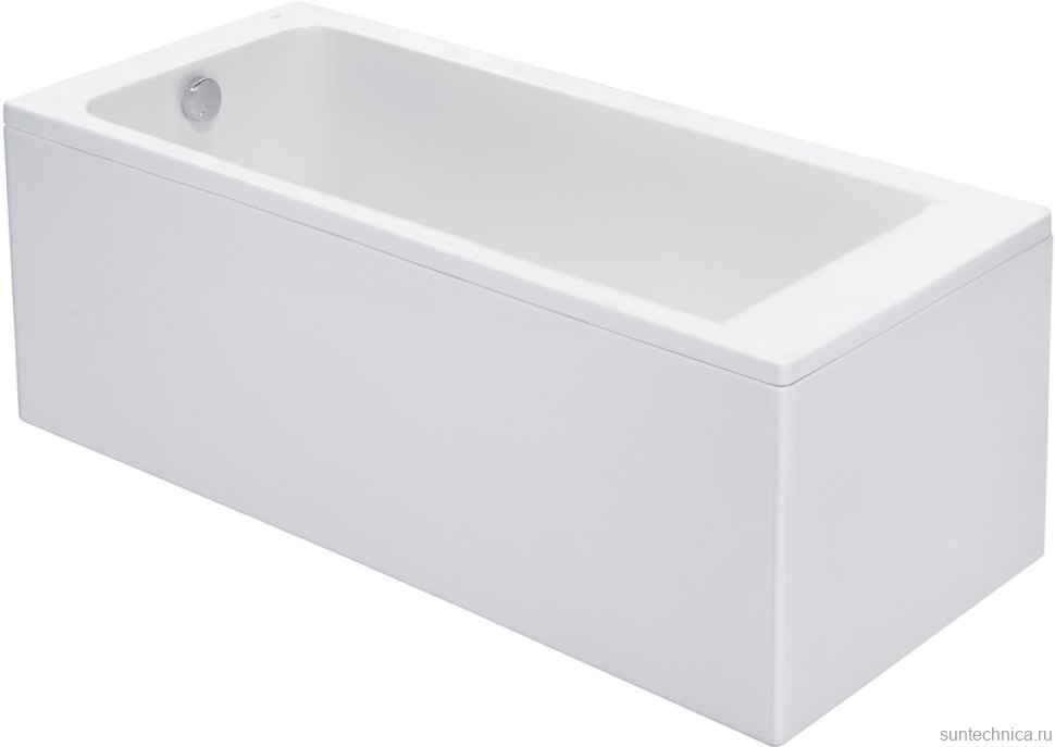 Акриловая ванна Roca Easy 150x70 см, пристенная, белая, с каркасом, со сливом-переливом