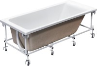 Акриловая ванна Roca Easy 150x70 см, пристенная, белая, с каркасом, со сливом-переливом