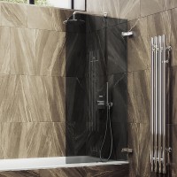 Шторка на ванну Maybahglass MGV-654-4 70 см, профиль хром, стекло графит