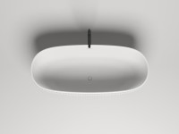 Ванна из искусственного камня Salini Greca Meander S-Stone 180x80 см, отдельностоящая, матовая белая, овальная, со сливом-переливом, с донным клапаном