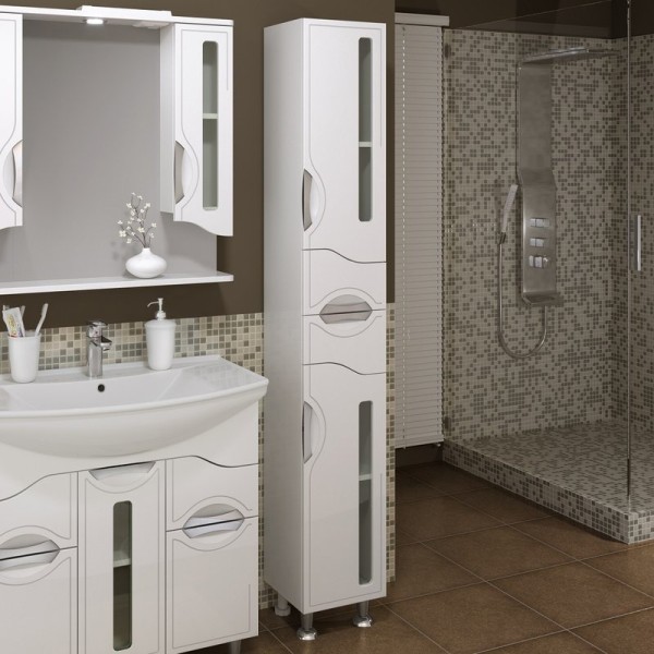 Шкаф пенал для ванной Runo Толедо 30 R