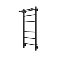 Полотенцесушитель электрический Grota Alto 430х1000 RAL9005 EL 100x45 см, подключение справа, слева, скрытое подключение справа, матовый черный, лесенка, из стали, с полкой