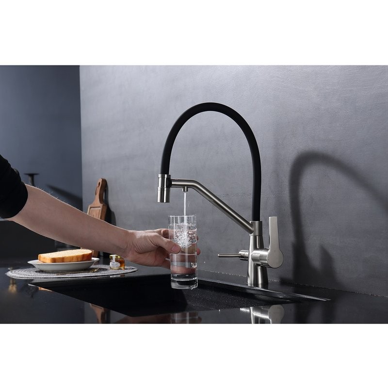 Смеситель для кухни с подключением фильтра Raglo R80.62.05, сатин