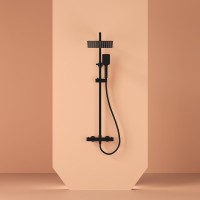 Душевая стойка Sancos Kanedo SC7100MB с термостатом, черная матовая