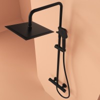 Душевая стойка Sancos Kanedo SC7100MB с термостатом, черная матовая