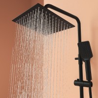 Душевая стойка Sancos Kanedo SC7100MB с термостатом, черная матовая