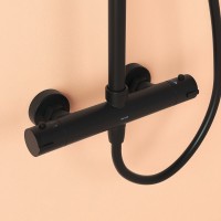 Душевая стойка Sancos Kanedo SC7100MB с термостатом, черная матовая