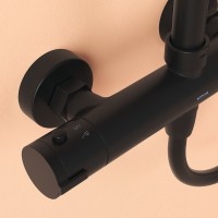 Душевая стойка Sancos Kanedo SC7100MB с термостатом, черная матовая