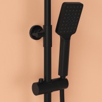 Душевая стойка Sancos Kanedo SC7100MB с термостатом, черная матовая