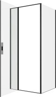 Душевой уголок Allen Brau Priority 90x80, профиль черный браш, стекло прозрачное