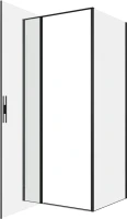 Душевой уголок Allen Brau Priority 90x80, профиль черный браш, стекло прозрачное