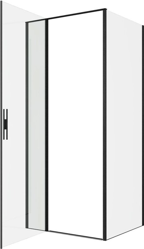 Душевой уголок Allen Brau Priority 90x80, профиль черный браш, стекло прозрачное