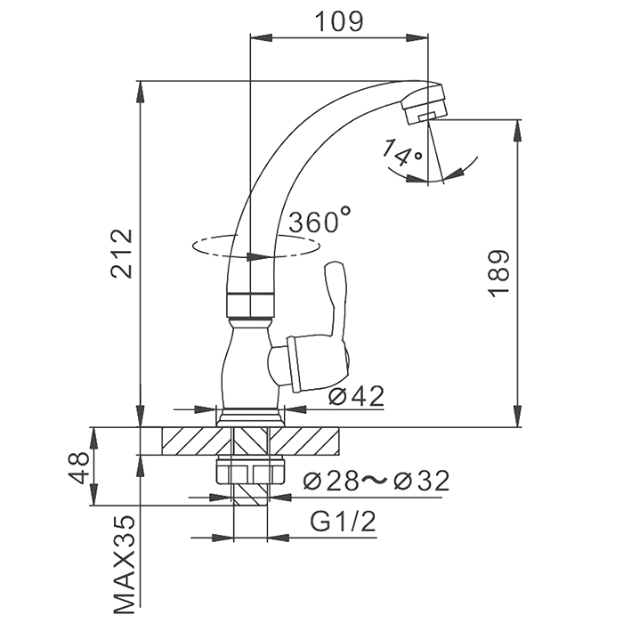 Кран Frap F4196 хром