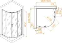 Душевой уголок RGW Passage PA-52 90х90 см, профиль хром, стекло прозрачное