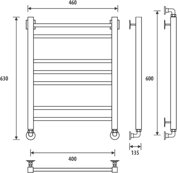 Полотенцесушитель водяной Energy Techno 60x40