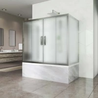 Шторка на ванну Kubele DE019 P4U-MAT-CH, 160х70 см, профиль хром