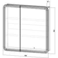 Зеркало-шкаф Emmy Мадрид 80 с подсветкой Зеркало-шкаф Emmy Мадрид 80 с подсветкой