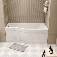 Акриловая ванна Marka One Convey R 170x75 см, правая, пристенная, белая, асимметричная, на ножках