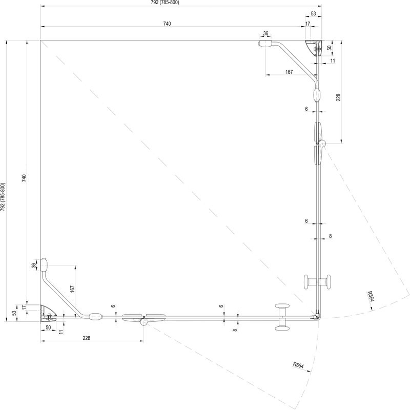 Душевой уголок Ravak Smartline SMSRV4 80х80 Transparent, профиль хром