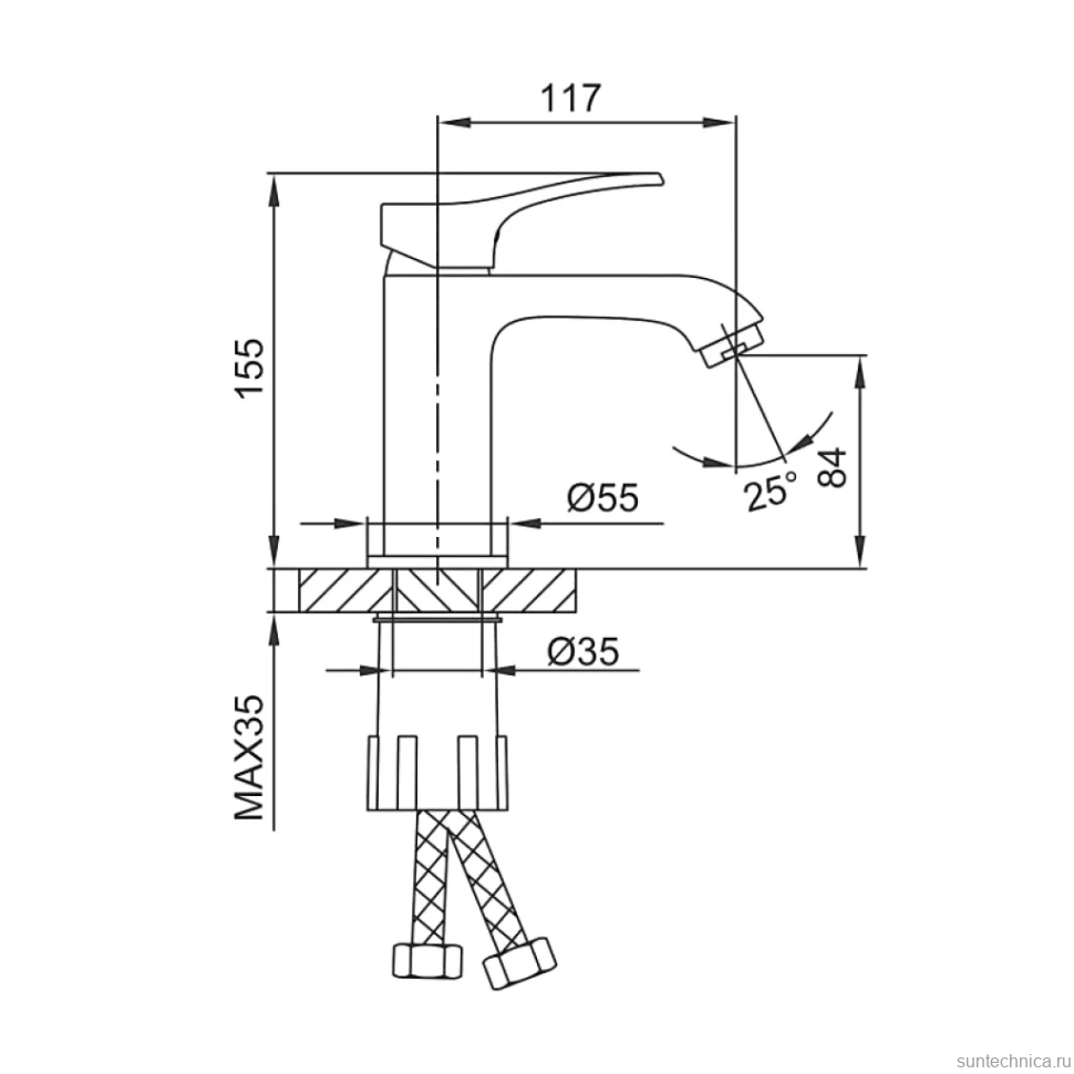 Смеситель для раковины Frap H75 F1075 хром