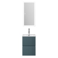 Мебель для ванной комнаты BelBagno Uno-mini 40 подвесная, 2 ящика, матовая голубая