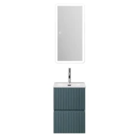Мебель для ванной комнаты BelBagno Uno-mini 40 подвесная, 2 ящика, матовая голубая