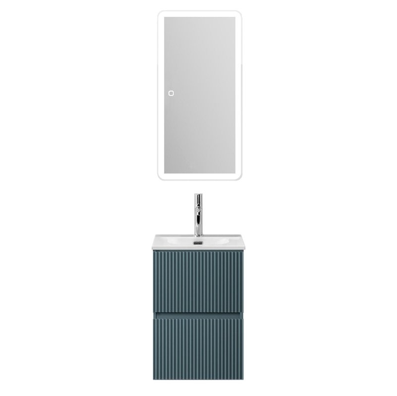 Мебель для ванной комнаты BelBagno Uno-mini 40 подвесная, 2 ящика, матовая голубая