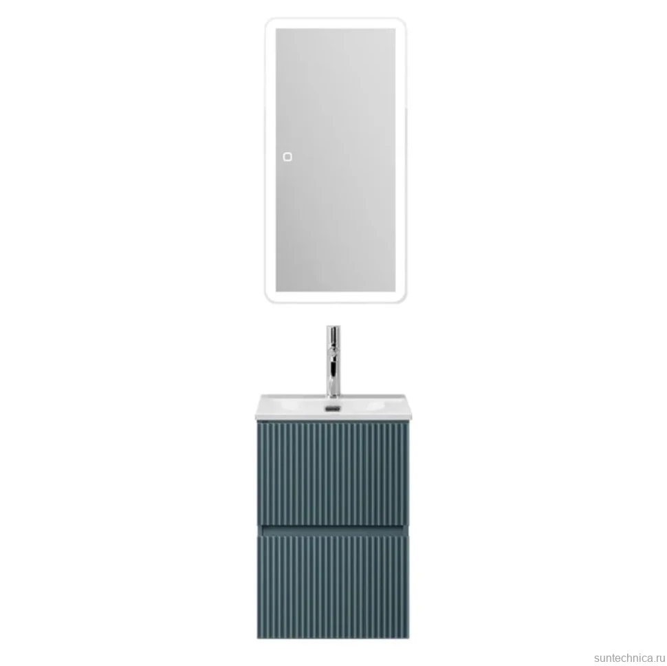Мебель для ванной комнаты BelBagno Uno-mini 40 подвесная, 2 ящика, матовая голубая