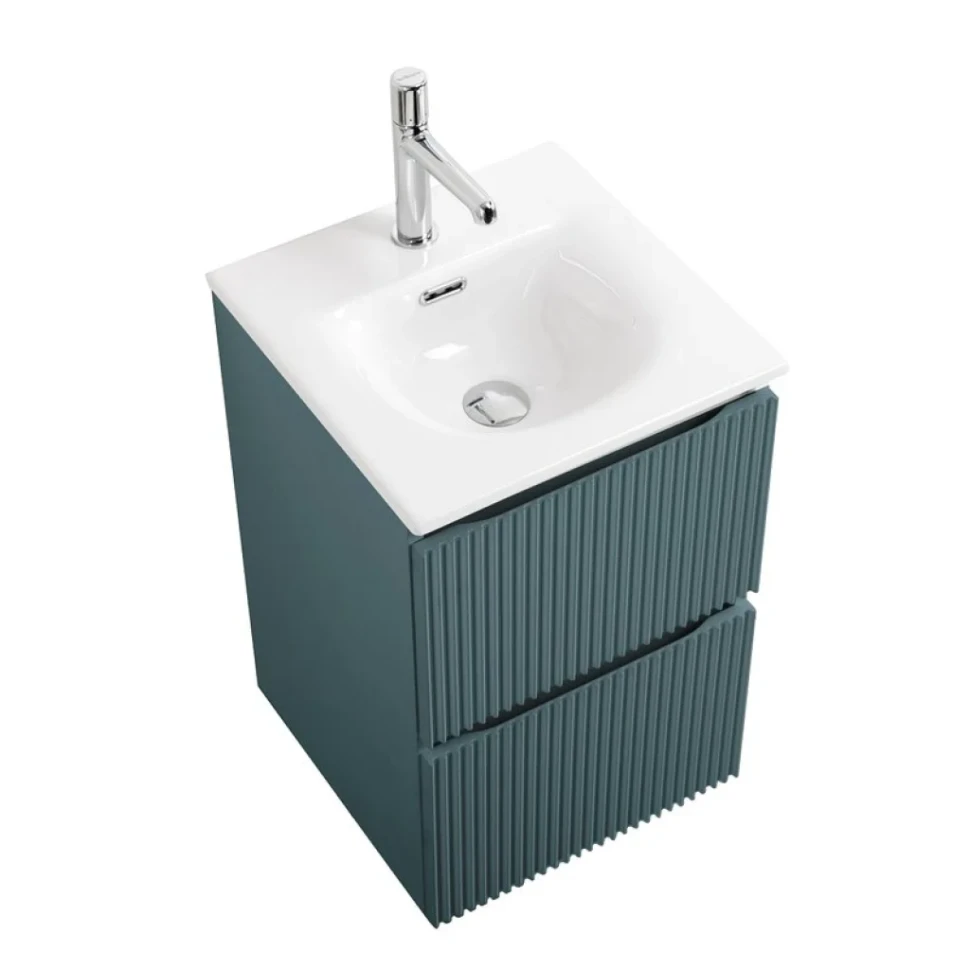 Мебель для ванной комнаты BelBagno Uno-mini 40 подвесная, 2 ящика, матовая голубая