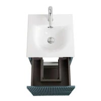 Мебель для ванной комнаты BelBagno Uno-mini 40 подвесная, 2 ящика, матовая голубая