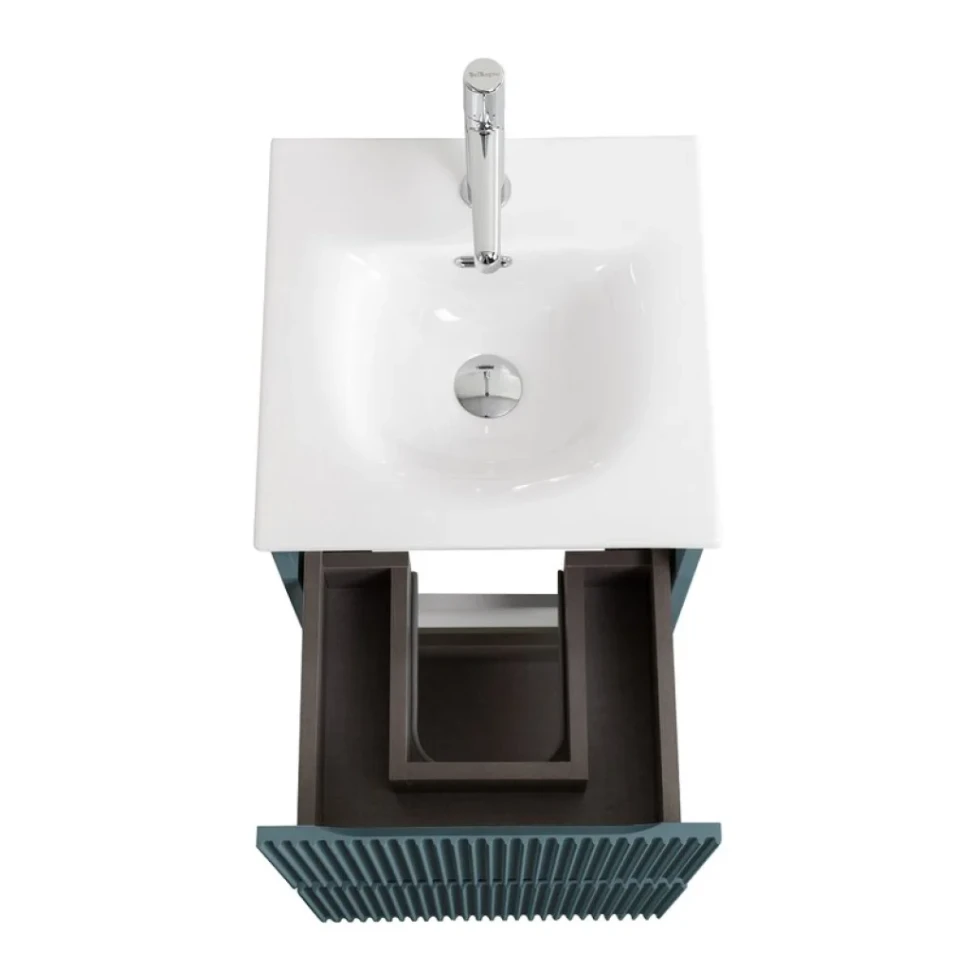 Мебель для ванной комнаты BelBagno Uno-mini 40 подвесная, 2 ящика, матовая голубая