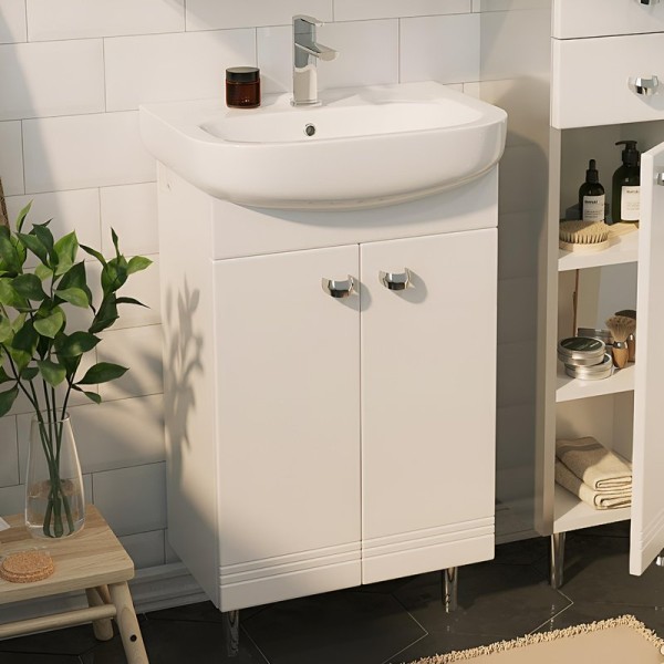 Тумба под раковину 1MarKa Story 50Н белый глянец