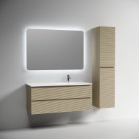 Тумба под раковину подвесная Sancos Folk правая 1190х445х500 мм, c двумя ящиками оснащенными доводчиками, Капучино