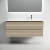 Тумба под раковину подвесная Sancos Folk правая 1190х445х500 мм, c двумя ящиками оснащенными доводчиками, Капучино