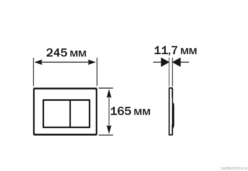 Кнопка смыва для унитаза AQUATEK Pneumo S PNS-0000001 АБС-пластик, цвет белый