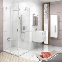 Душевой уголок Ravak Chrome CRV2-80+CPS-100 Transparent, профиль белый
