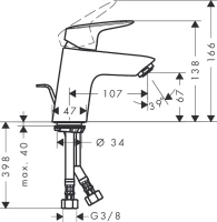 Смеситель для раковины Hansgrohe Logis 71070000 Смеситель для раковины Hansgrohe Logis 71070000
