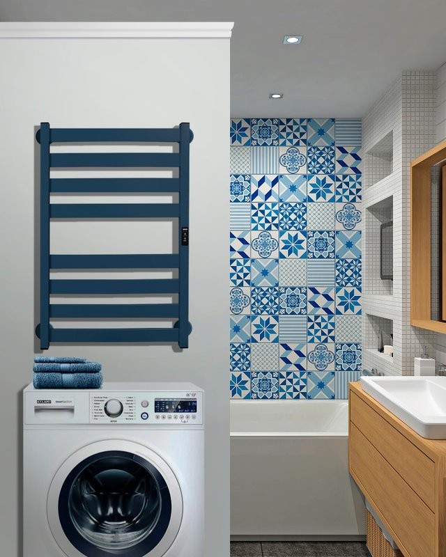 Полотенцесушитель электрический Indigo Oktava Slim 5 LСLOKS5E80-50MFRt синий