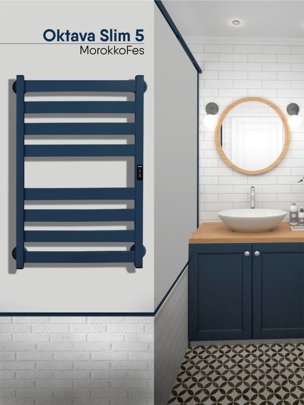 Полотенцесушитель электрический Indigo Oktava Slim 5 LСLOKS5E80-50MFRt синий