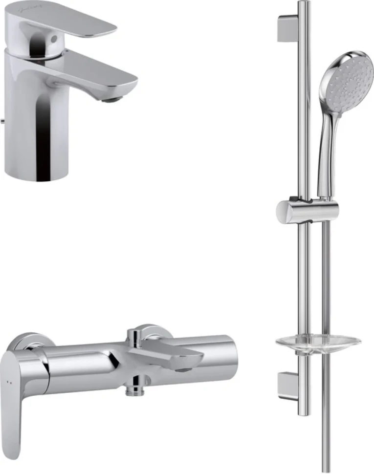 Комплект для ванной Jacob Delafon Aleo E72275-4-CP + E72282-CP + E99899RU-CP