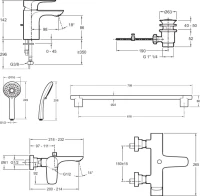 Комплект для ванной Jacob Delafon Aleo E72275-4-CP + E72282-CP + E99899RU-CP