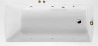 Акриловая ванна Excellent Aquaria Soft 160x70 см, встраиваемая, с гидромассажем, белая, с каркасом, со сливом-переливом, фурнитура бронза