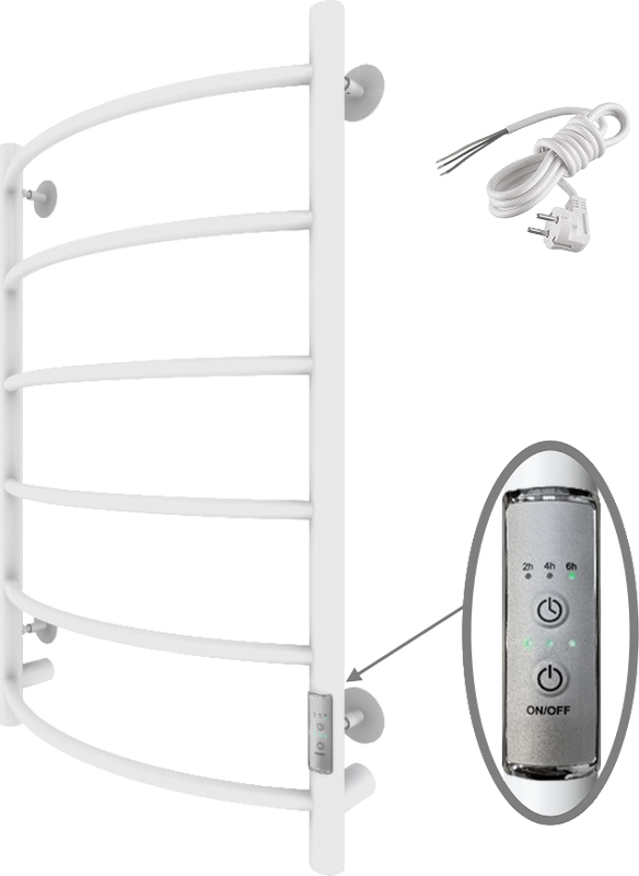 Полотенцесушитель электрический Тругор Пэк сп 5 80х50 с выключателем, белый