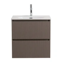 Тумба с раковиной BelBagno Uno 60 подвесная, 2 ящика, матовая бежевая