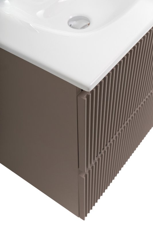 Тумба с раковиной BelBagno Uno 60 подвесная, 2 ящика, матовая бежевая