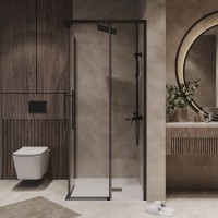 Душевой уголок Niagara Nova NG-6829-34BLACK 90x90, профиль черный матовый, стекло прозрачное