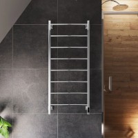 Полотенцесушитель электрический Grota Simple K 530х1200 NP EL 120x45 см, подключение справа, слева, скрытое подключение справа, глянцевый хром, лесенка