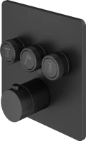 Термостатический смеситель встраиваемый Plumberia Selection PSBOX PSB2903NO С ВНУТРЕННЕЙ ЧАСТЬЮ, матовый черный
