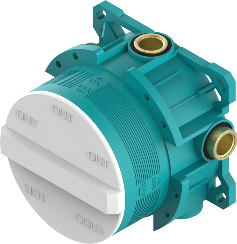 Термостатический смеситель встраиваемый Plumberia Selection PSBOX PSB2903NO С ВНУТРЕННЕЙ ЧАСТЬЮ, матовый черный