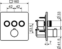 Термостатический смеситель встраиваемый Plumberia Selection PSBOX PSB2903NO С ВНУТРЕННЕЙ ЧАСТЬЮ, матовый черный